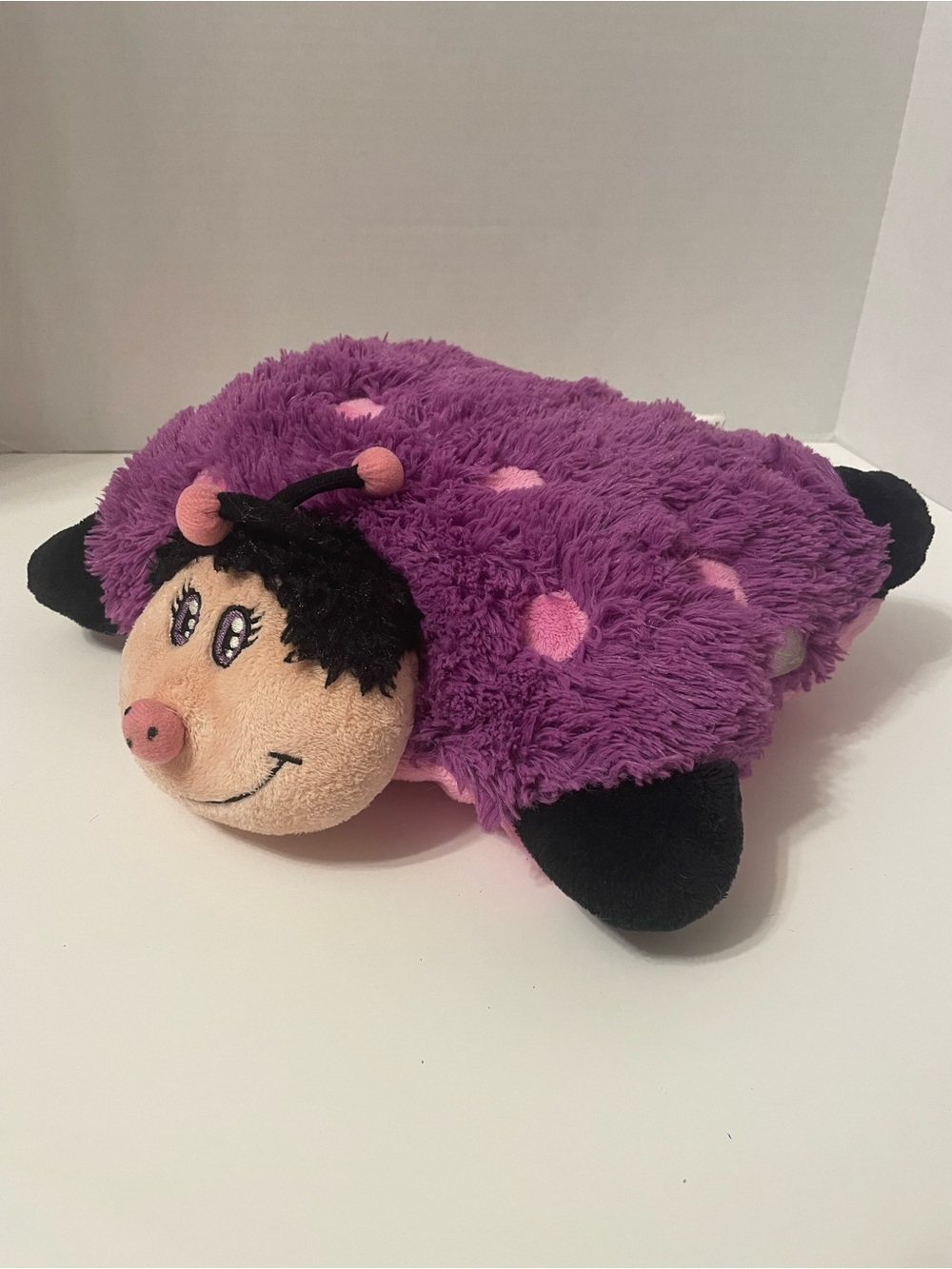 Pillow Pets Pee-Wee Purple Ladybug Plush Pillow 12" Foldable